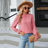 Tops con cuello para mujer, camiseta de algodón lisa holgada para otoño e invierno, camiseta elegante, moda, - details 27