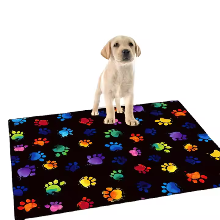 1 Alfombra De Puerta Con Patrón De huelas Coloridas, Antideslizante, A Prueba De Aceite, Alfombra Impermeable - 1
