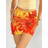 BUNO-Minifalda con estampado floral para mujer, ropa de verano, falda ajustada de tubo de cintura media, faldas bonitas para fiesta de noche, ropa de calle Y2K - details 8