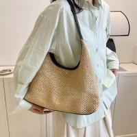 Bolso de paja tejido hecho a mano Simple, bolso de mano de estilo bohemio, bolso de rafia, bolsos de playa de gran capacidad para verano - details 18