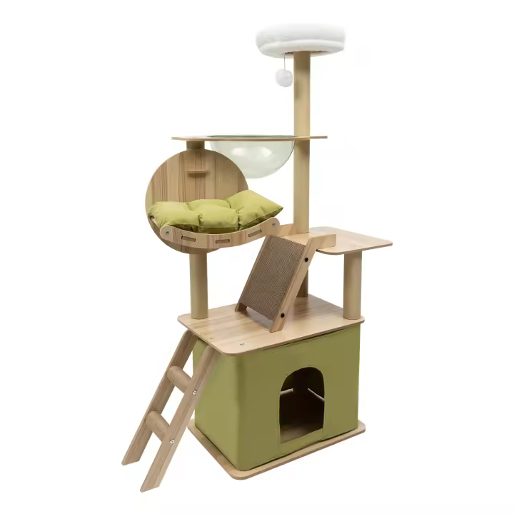 Torre de Rascar para Gatos Casa de Gato Interior con Cama Almohada, Hamacas Cómodas, Postes de Rascar de Sisal - 1