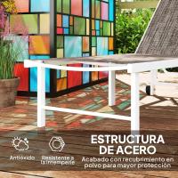 Reclinable Exterior con Ruedas Respaldo Ajustable en 5 Niveles y Estructura de Acero Carga 120 kg para Patio Terraza Balcón 166x60x84 cm Gris - details 14
