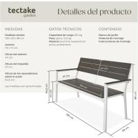 Taburete Moderno de Jardín para Dos Personas Estructura de Aluminio Resistente - details 10