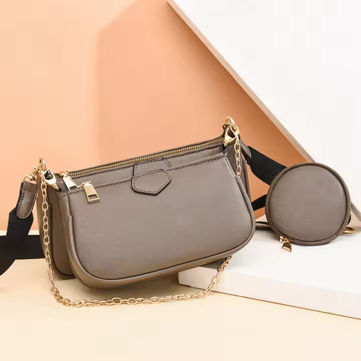 Diseño de mujer en color liso, bandolera, bolso cuadrado pequeño, piel ING - 1