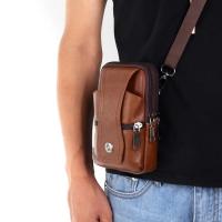 Bolso cruzado de gran capacidad Ricinera multifuncional para móvil Hebilla marrón - details 8