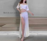 Top profesional sin tirantes para mujer, falda larga, traje de entrenamiento oriental, danza del vientre TRE, disfraz de carnaval - details 9