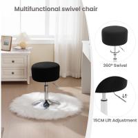 Taburete de Maquillaje Redondo Pequeño Giratorio de Altura Ajustable Taburete Bar Bajo PU para Tocador, Dormitorio, Oficina en Casa y Salón Blanco, BH14ws-1 - details 21