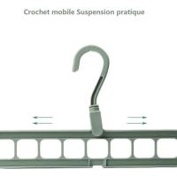 Colgador de ropa plegable multifuncional, percha mágica para almacenamiento de armario de dormitorio, 9 agujeros, ahorro de espacio - details 7