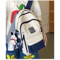Mochila de gran capacidad femenina-japonesa color de contraste marca de moda mochila para estudiantes universitarios bolsa de viaje de ocio nueva bolsa para computadora - details 7