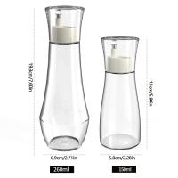 Botella multifuncional, recipiente de enjuague bucal de vidrio recargable con tapa, recipiente transparente portátil para baño - details 2