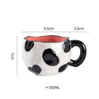 Taza de Cerámica Estilo Coreano Hecha a Mano 300ML Taza de Café Desayuno con Diseño de Flor Pintada a Mano Ideal para Desayuno, Leche de Mañana, Té de la Tarde - details 16