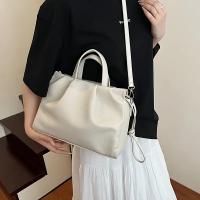Bolso de mano de inspiración francesa para mujer: sintético suave, gran capacidad, correa de hombro desmontable, cierre de cremallera, diseño minimalista para uso informal y profesional, bolso de mano versátil, accesorio elegante, forro de poliéster durad - details 6