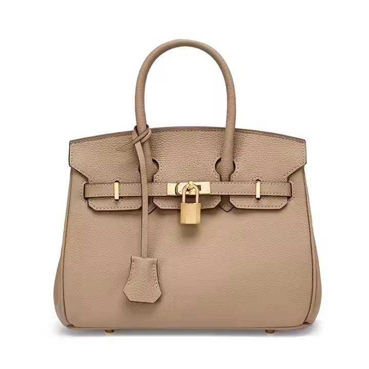 Bolso de hombro de cuero para mujer, bolso Kelly, Lychee Platinum, versátil, regalo para niñas, accesorios para atuendo, moda - 1
