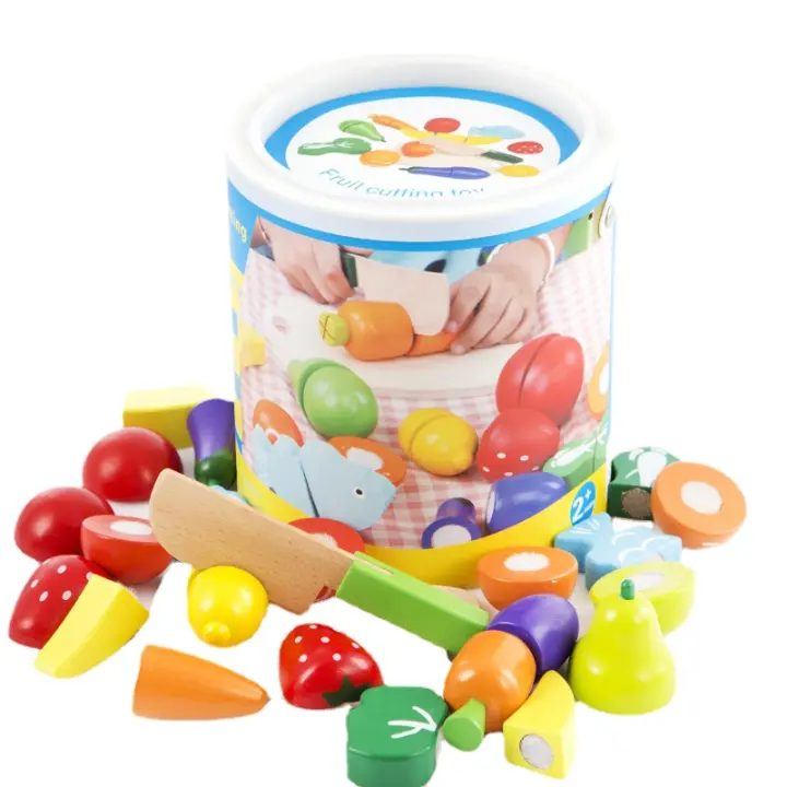 Juguetes de Cocina de Madera para Niños Juego de Pretendida de Verduras y Frutas para Niñas Regalos de Madera Recomendado para 4-10 años - 1