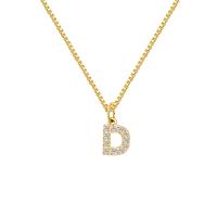 Collar de colgante femenino de acero inoxidable, joyas de colgante de circón con iniciales doradas - details 4