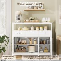 Mueble de Almacenamiento Ajustable Aparador de Cocina con 3 Cajones y 3 Puertas Blanco - details 3