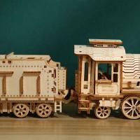 Rompecabezas de madera creativos para adultos y niños, conjunto de modelos de construcción DIY, montaje de camiones mecánicos 3D, coches Montessori, Kit de juguetes de escritorio - details 12