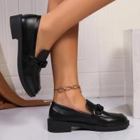 Elegantes Mocasines de Cuero Patente Zapatos de Oficina para Mujeres con Suela Gruesa y Patacha - details 14