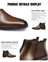 Cojín de cerdo cómodo y genuino de estilo moderno, azada hecha a mano de alta calidad, bota, cuero respirable para hombre Chelea - details 10
