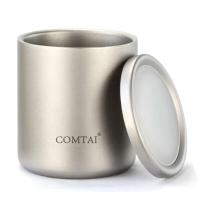 Taza de té y café cubiertas con agua de titanio de doble pared para exteriores, villa para acampar al aire libre - details 14