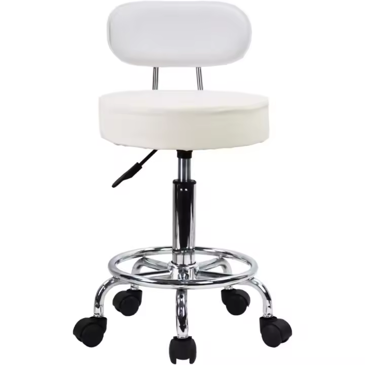 Bar telesilla Silla giratoria banqueta experimentales heces Aprendizaje Belleza Silla Alta Trasera Regulable en Altura con Ruedas (Negro) - 1
