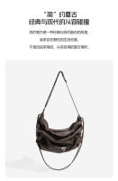 Bolso Cruzado de Gran Capacidad Diseño Plisado en Forma de Cordón Método de Espalda Múltiple - details 21