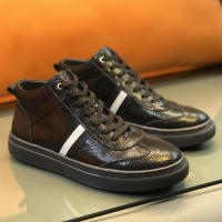 Zapatos altos de cuero, zapatos de algodón térmico de terciopelo estilo británico para hombres - details 21