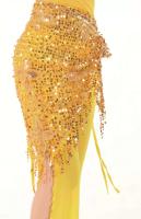 Nuevo pañuelo con nalgas elásticas, borlas largas, lentejuelas triangulares, cinturón de escenario de tercer nivel para danza del vientre, accesorios para chal, - details 5