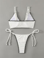 Conjunto de Bikini Bandage para mujer, traje de baño blanco con cordón, Bikini brasileño Sexy, 2024 - details 4