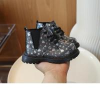 Kids Ankle Boots Fashion Versatile Girls' Patent Leather Short Boots with Love Sequins Children Princess Boots with Side Zipper - details 11