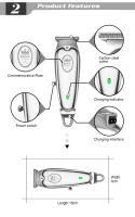 Kemei-cortadora de pelo profesional, máquina de corte de pelo sin cable, de Metal, 0mm, con hoja en T, KM-1949A - details 2