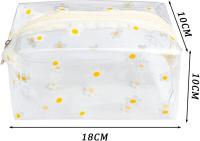 Bolsas de cosméticos transparentes, estuche de PVC para lápices, bolsas de maquillaje de frutas transparentes, linda bolsa de viaje para cosméticos para mujeres y niñas (Margarita) - details 1