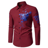 Camisa de Manga Larga con Estampado de Flor Camisas Casuales para Hombres en Otoño - details 28