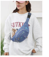 Riñonera de tres capas con solapa para mujer, bolso de pecho a la moda para deportes al aire libre, bolso de cintura con estampado de letras, bolsos cruzados de hombro para niñas - details 7