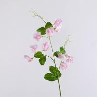 Planta verde de 55cm, flores artificiales de guisante, elegante rama de flor de guisante de seda de tacto Real, flor falsa de plástico hecha a mano para fiesta de boda - details 3