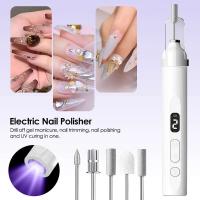 Juego de amoladora, taladro eléctrico inalámbrico con 5 cabezales de pulido, pulidor de uñas, kit de herramientas de belleza para manicura y pedicura - details 0