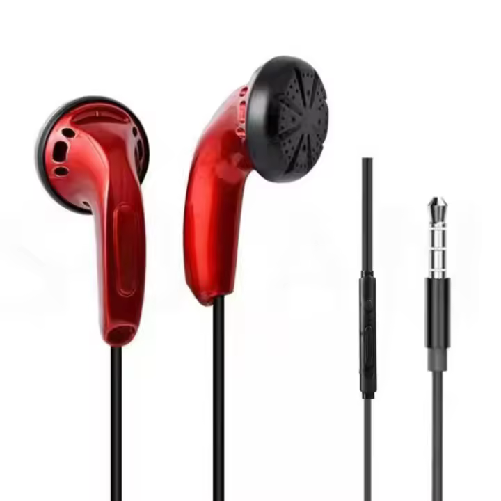 Auriculares planos simples con cable de 3,5mm/tipo C, auriculares con cable de alta fidelidad con micrófono, auriculares deportivos de graves pesados - 1