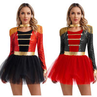 Vestido con tutú para mujer, uniforme con borlas, disfraz de baile, Halloween, Navidad, carnaval, fiesta temática, maestro de circo - details 1