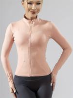 Ropa de yoga para mujer, abrigo deportivo de otoño e invierno para yoga, cuello alto, top de manga larga, entrenamiento de Pilates, ropa deportiva para correr - details 4