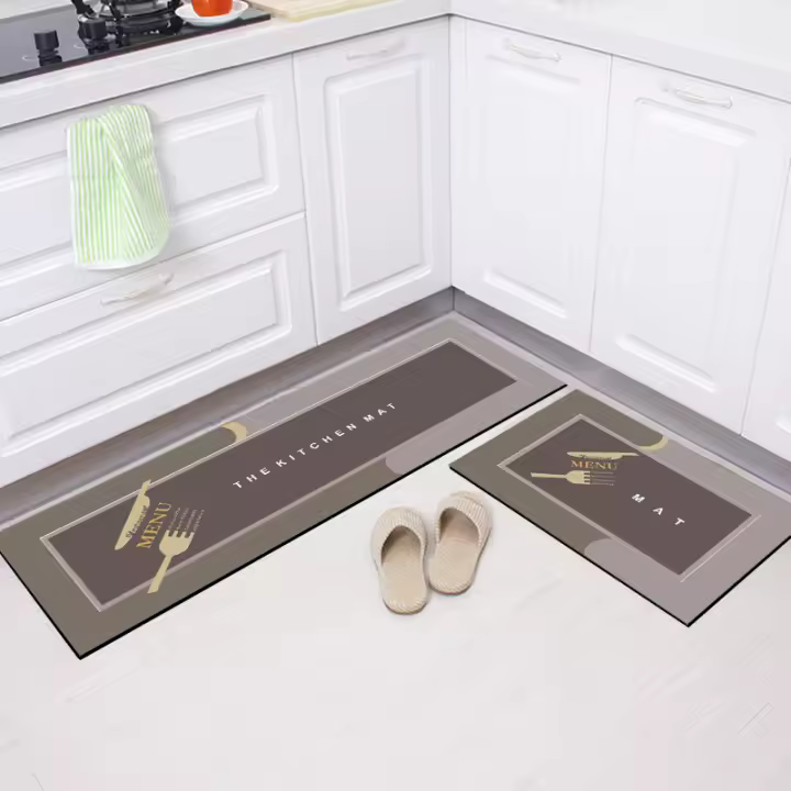 Absorción de agua de barro de diatomeas suave, absorción de aceite y combinación de alfombrilla de cocina antideslizante alfombrilla para pies de secado rápido alfombrilla para pies de cocina antifatiga para el hogar - 1