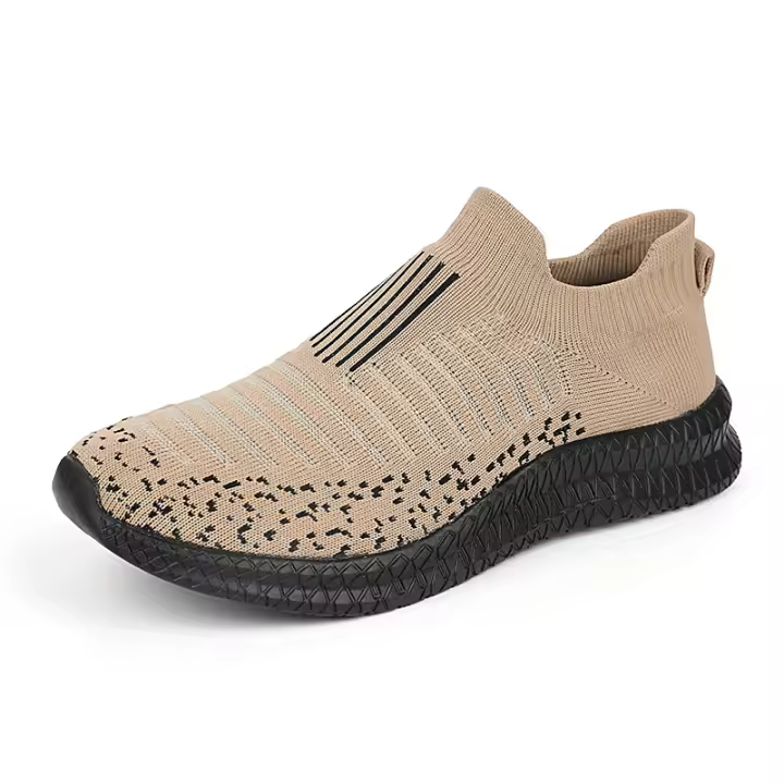 Zapatos para correr para hombre, zapatillas de deporte con calcetines tejidos, zapatos planos sin cordones para primavera y verano, mocasines de talla grande para hombre, zapatos planos deportivos de tenis - 1