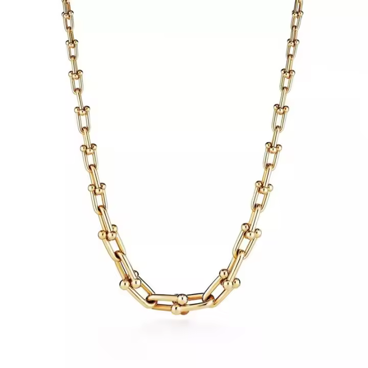 ΤΙΦΑΝΗ ™ Collar de eslabones graduados HardWear en plata de ley / oro de 18 quilates, 18" de largo - Tamaño pequeño - 1