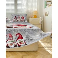 Colcha elástica ajustada con funda de almohada, conjunto de ropa de cama con falda de mariposa, lavanda, flor púrpura - details 3
