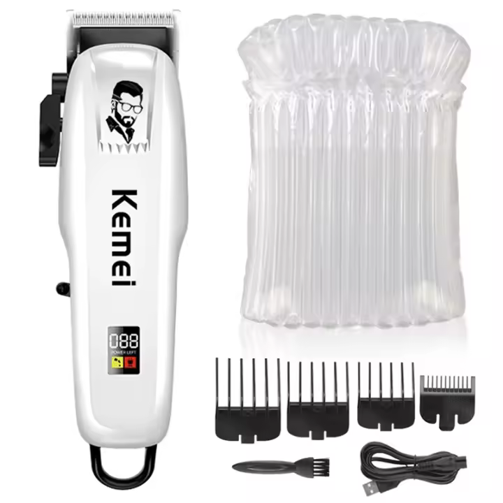 Kemei-cortadora de pelo profesional para hombre, máquina eléctrica recargable de litio, ajustable, para Barba, 809A - 1