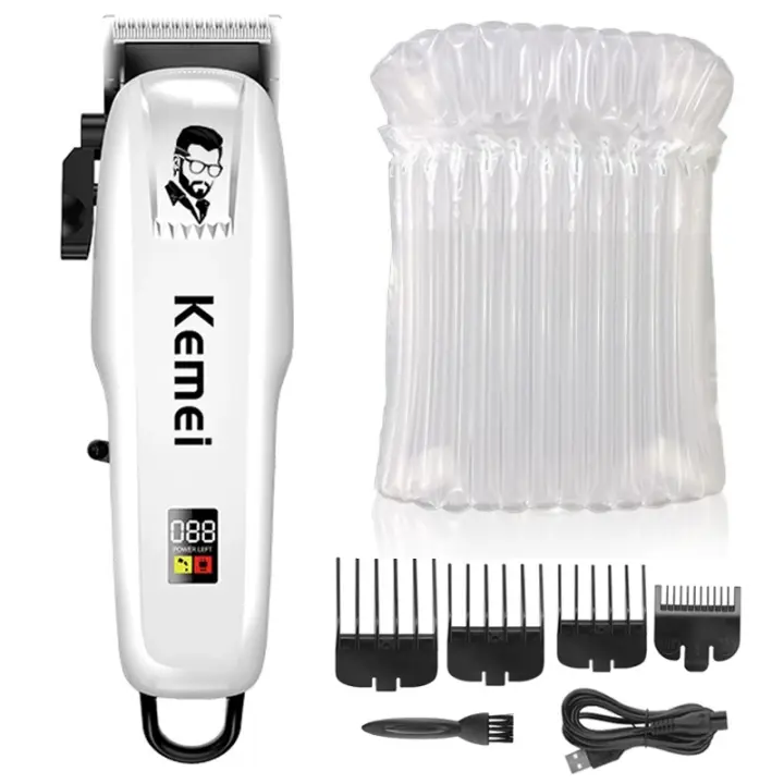 Kemei-cortadora de pelo profesional para hombre, máquina eléctrica recargable de litio, ajustable, para Barba, 809A - 1