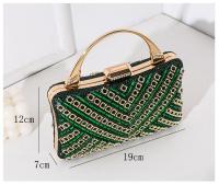Bolso de noche,vintage,banquete,bolso de mano,clase alta,diamantes incrustados,bolso de señora. Pequeño bolso cuadrado, partido diario - details 0