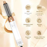 Cepillo secador de pelo, 5 accesorios para cabellos lisos y luminosos, ondas suaves o rizos marchos - details 3