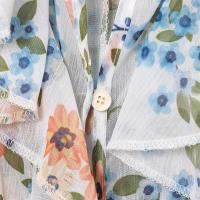 2025 Loose Floral Long Sleeve with Decorative Layered V-Neck Summer Novelty Simple Temperament Shirt for Women - details 14