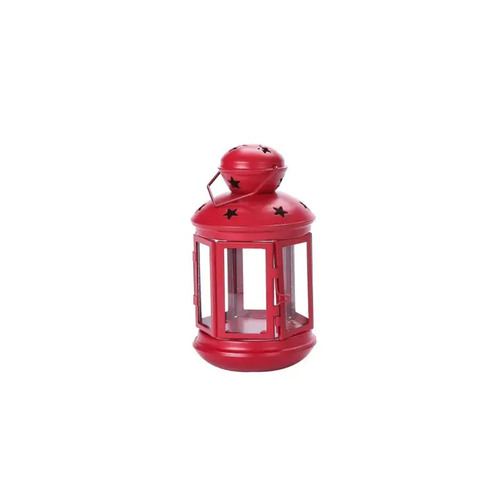 Portavelas de estrella hueca a prueba de viento, lámpara colgante de hierro forjado, candelabro DIY, adorno de farol, decoración de boda - 1