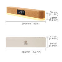 Lámpara De Alimentación Recargable Con Control Remoto, Luz Nocturna Inteligente Con Reloj De Madera Maciza Con Luz Ambiental - details 8